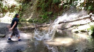 "Spelunking" in Aptos Creek in the Forest of Nisene Marks